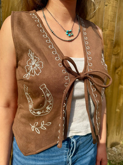Horseshoe Suede Vest