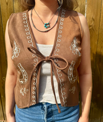 Horseshoe Suede Vest