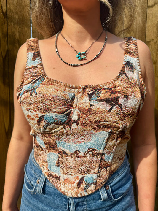 The Giddy Up Stitch Corset Top