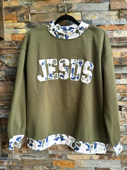 Jesus Camo Mockneck
