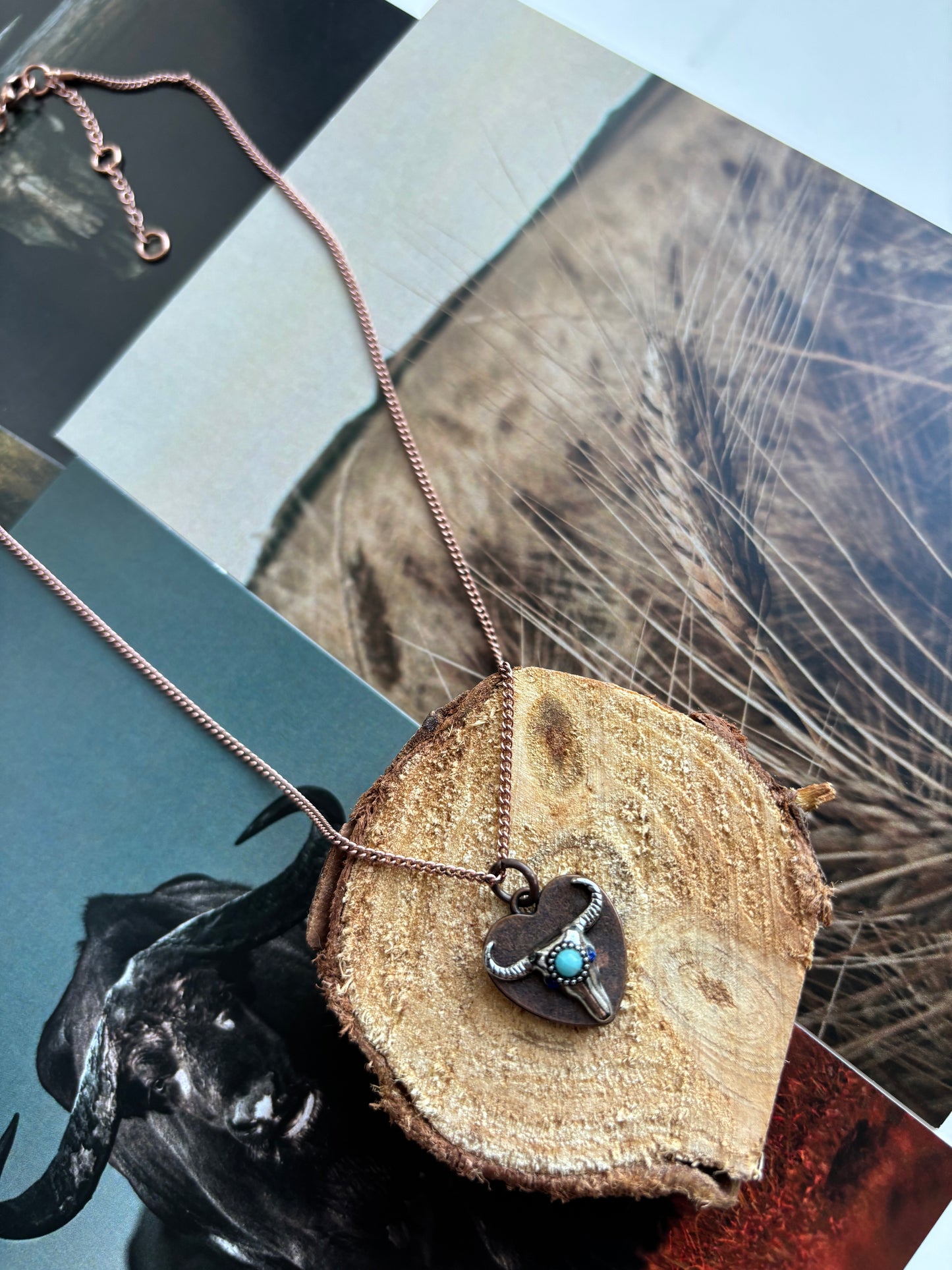 Bronze Bull Head Necklace