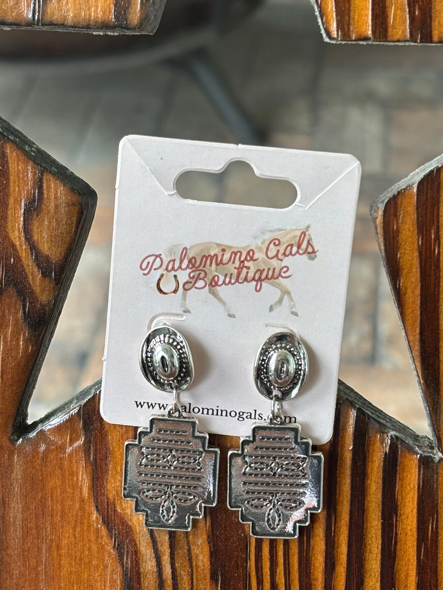 Boot Stich Dangle Earrings