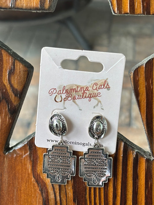Boot Stich Dangle Earrings