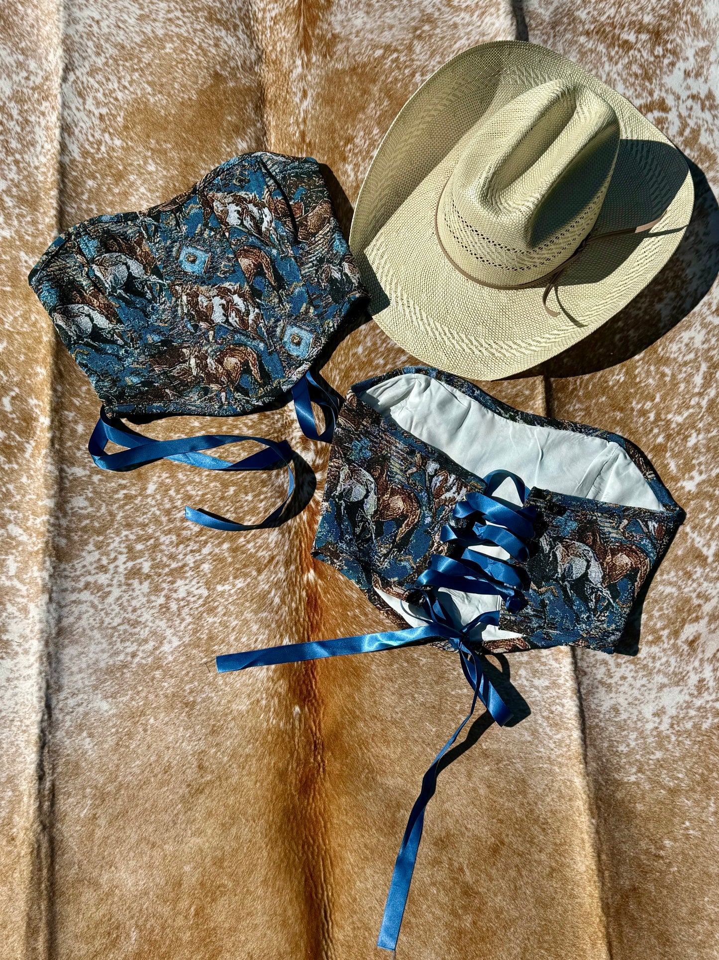 Horse Tapestry Strapless Top
