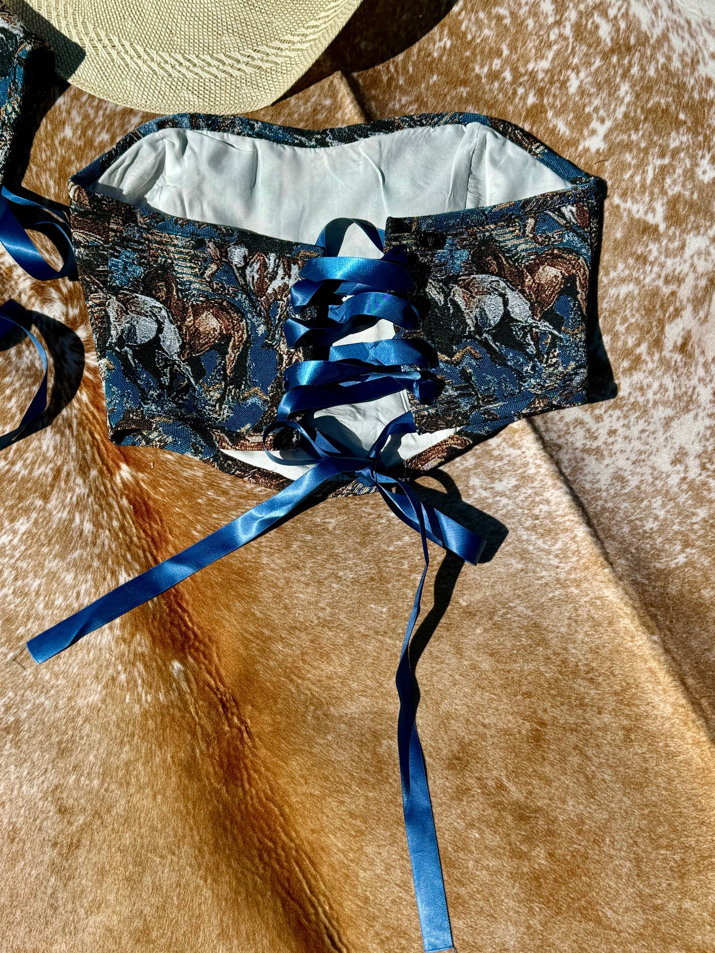 Horse Tapestry Strapless Top